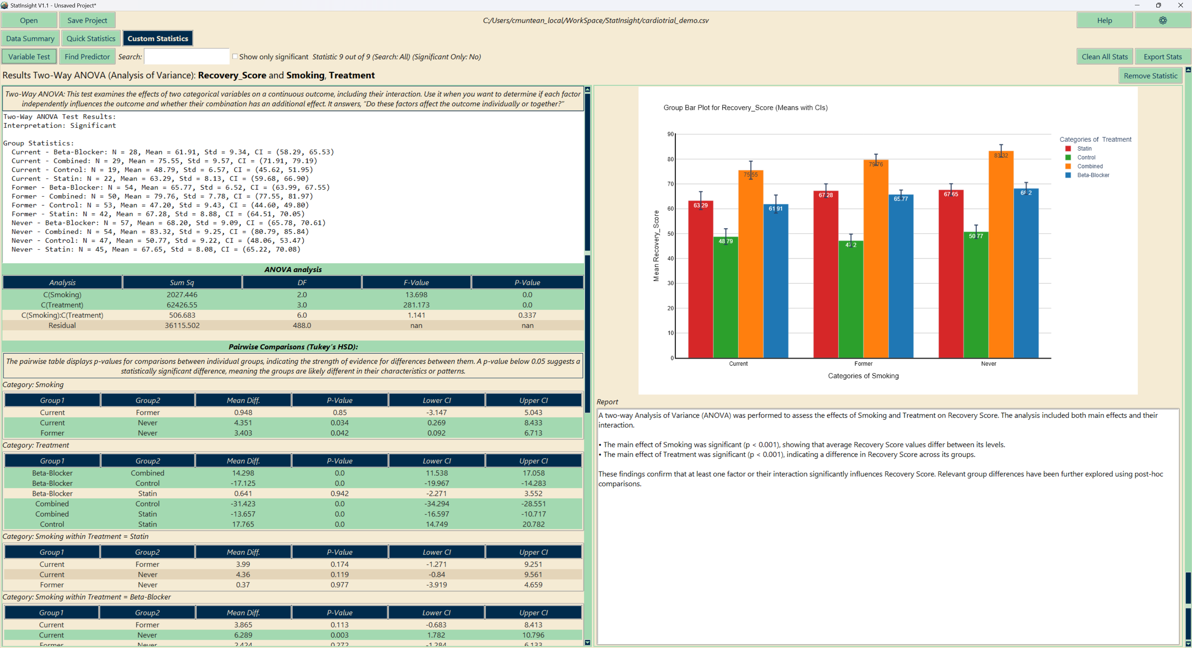 Custom statistics