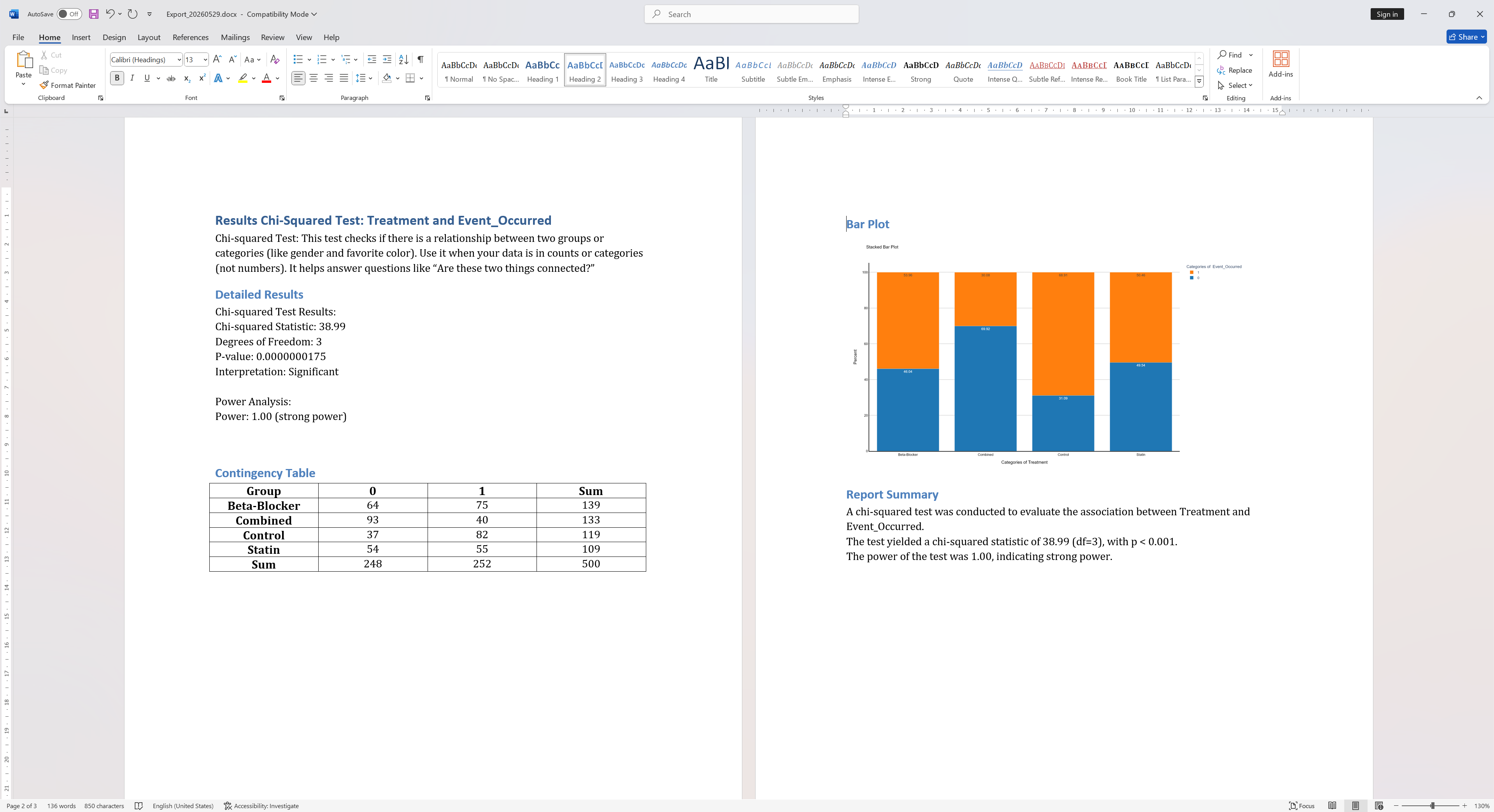 Word export example