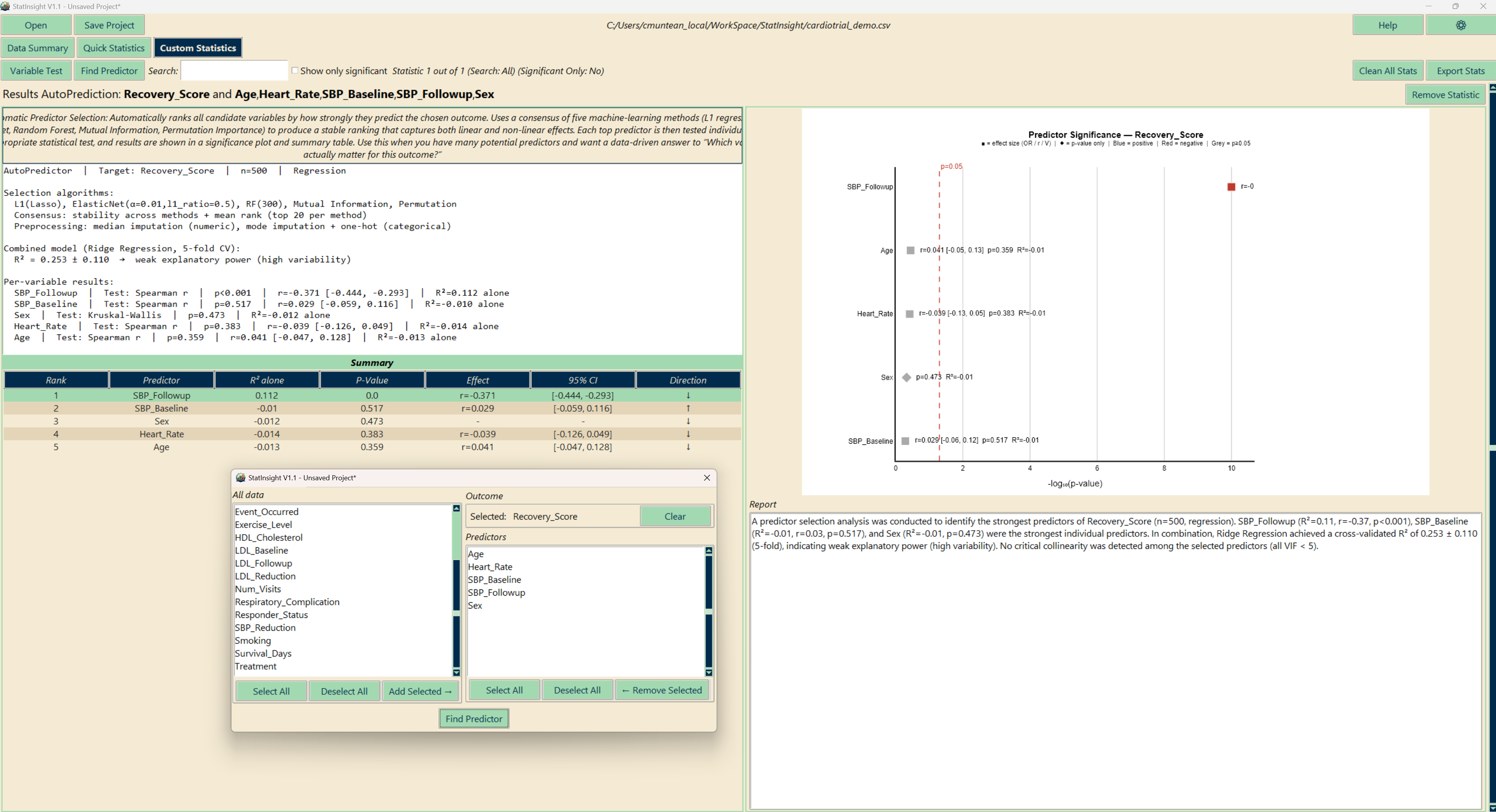 AutoPrediction results